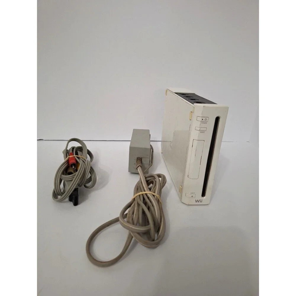 Nintendo Wii Console Only RVL-001 Gamecube Backwards Compatible+ Power  TESTED